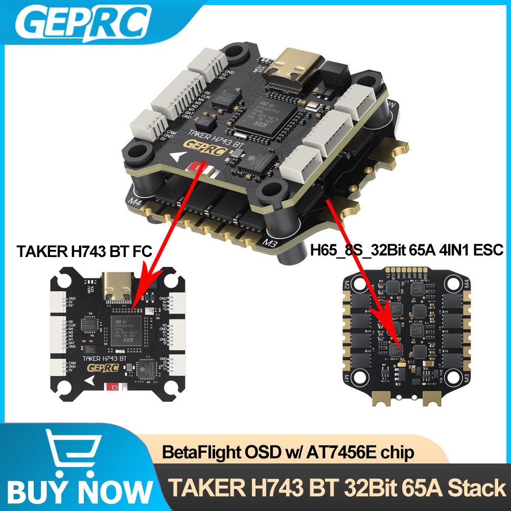 GEPRC TAKER H743 BT 32Bit 65A  - Drone Flight Controller 评论和价格